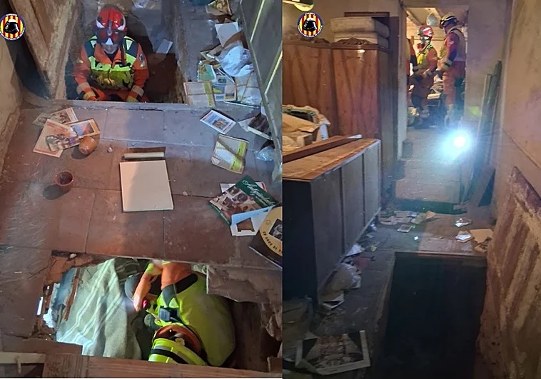 Rescatada una mujer de 75 años en Serra (Valencia) tras hundirse repentinamente el suelo de su casa