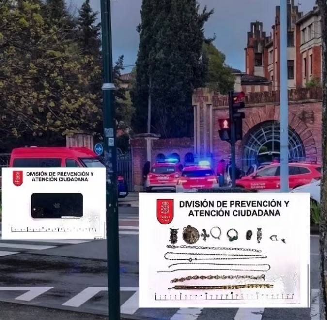 Detenido un conductor en Pamplona con un móvil robado en papel de aluminio y joyas ocultas en su coche