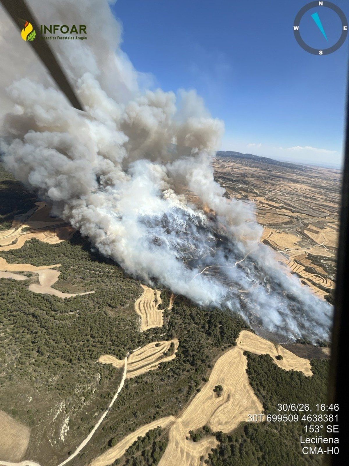 Incendio forestal en Leciñena (Zaragoza)
