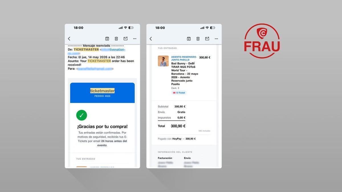 Alerta por la venta de entradas falsas para Bad Bunny en Barcelona