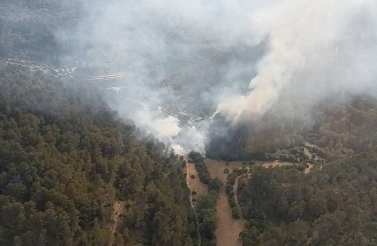 Incendio forestal declarado en Son Fortesa, Puigpunyent
