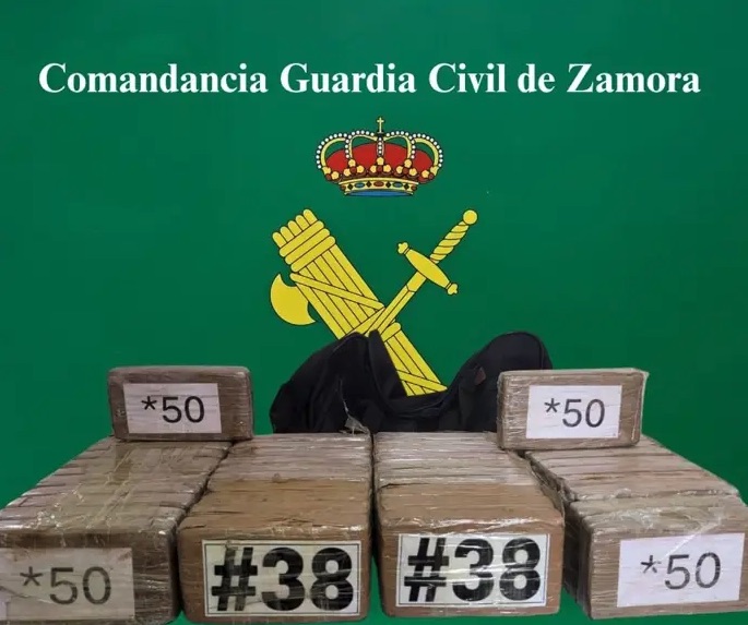 En prisión un hombre detenido en un control en Zamora con 55 kilos de cocaína