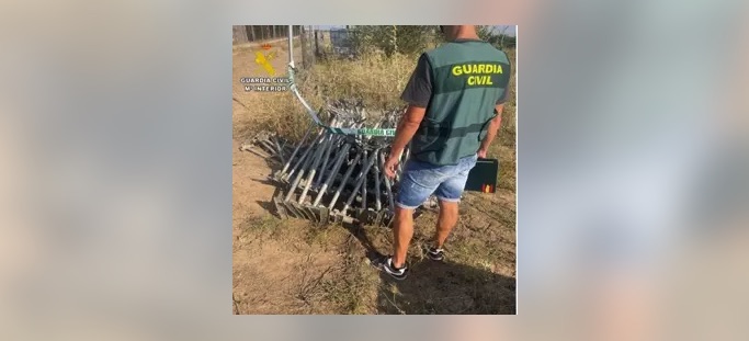 Un detenido y dos investigados por el robo de 400 tubos de riego y 90 aspersores en Valladolid