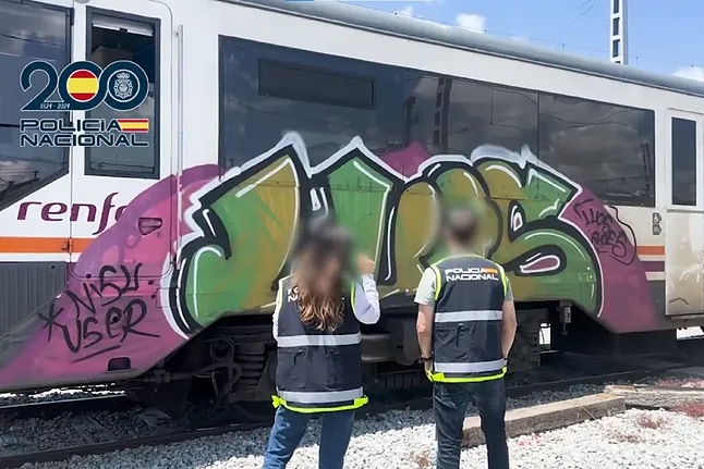 Detenidos 29 grafiteros por pintadas en trenes: daños valorados en 1,5 millones de euros