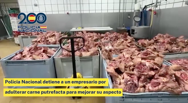 Detenido un empresario  por adulterar carne putrefacta con productos de construcción y explotar a trabajadores