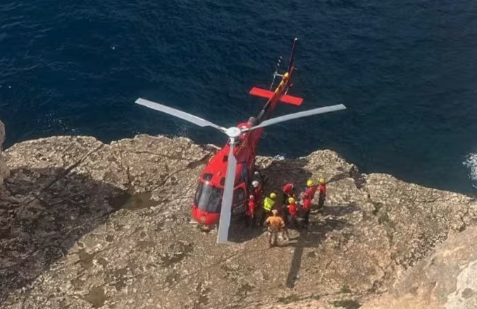Rescatado en helicóptero un escalador herido tras caer desde seis metros en Cala Santanyí