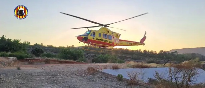 Rescatado en helicóptero un hombre tras caer y lesionarse en una senda de Xàtiva